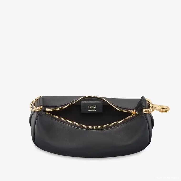 Cheap Black Leather Fendi Mini Bag In Fendigraphy Hobo Calf 0705